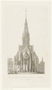 Gezicht op de oostzijde van de Vondelkerk te Amsterdam