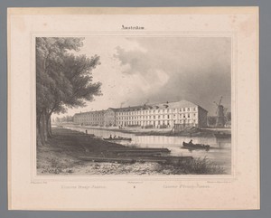 Gezicht op de Oranje-Nassau Kazerne te Amsterdam