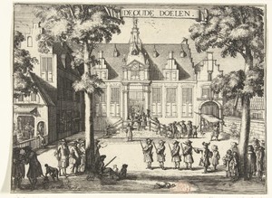 Gezicht op de Oude Doelen (Schuttersdoelen) te Haarlem