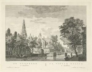 Gezicht op de Oude Kerk te Amsterdam