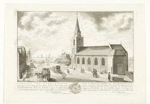 Gezicht op de Oude Kerk te Scheveningen