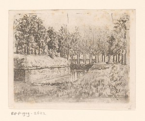Gezicht op de oude vestingwallen van Antwerpen