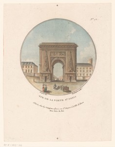 Gezicht op de Porte Saint-Denis in Parijs