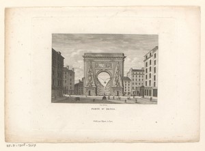Gezicht op de Porte Saint-Denis te Parijs
