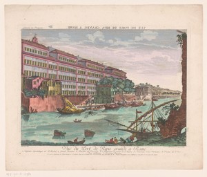Gezicht op de Porto di Ripa Grande te Rome