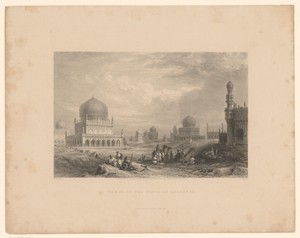 Gezicht op de Qutb Shahi tombes