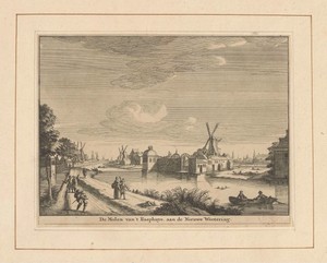 Gezicht op de Rasphuismolen te Amsterdam