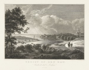 Gezicht op de Rijn beneden Arnhem