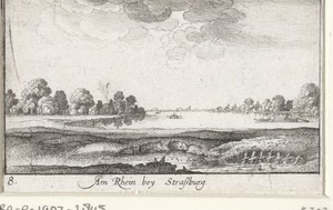 Gezicht op de Rijn bij Straatsburg