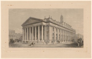Gezicht op de Royal Exchange in Londen
