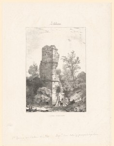 Gezicht op de ruïne van Château d'Harcourt