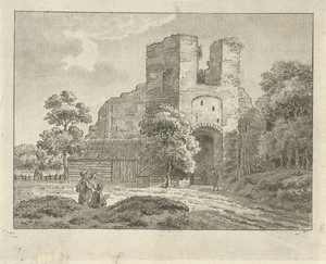 Gezicht op de ruïne van het kasteel Brederode