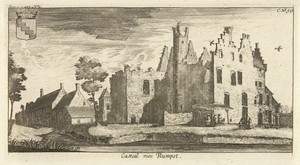 Gezicht op de ruïne van het kasteel van Rumst