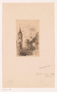 Gezicht op de ruïne van kasteel Gallifort in Deurne