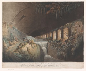 Gezicht op de ruïnes van de Villa Maecenas te Tivoli