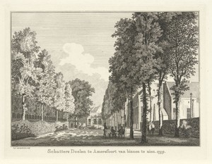 Gezicht op de Schuttersdoelen te Amersfoort, 1759