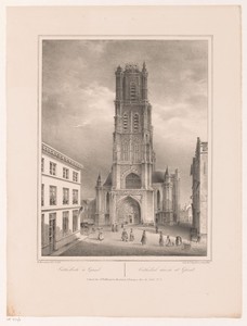 Gezicht op de Sint-Baafskathedraal te Gent