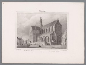 Gezicht op de Sint-Bavokerk te Haarlem