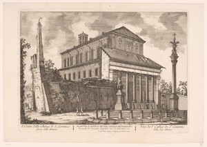Gezicht op de Sint-Laurens buiten de Muren in Rome