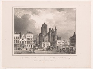 Gezicht op de Sint-Niklaas kerk te Gent