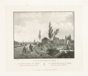 Gezicht op de Spaarndammerdijk met de tuin Land- en IJzicht te Amsterdam