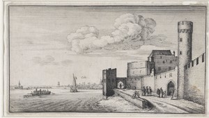 Gezicht op de stadsmuren van Keulen
