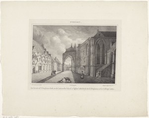 Gezicht op de Stevenskerk en de Latijnse School te Nijmegen