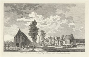 Gezicht op de tabaksplantage buiten Amersfoort, 1759
