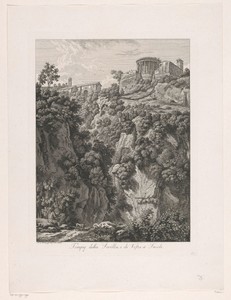 Gezicht op de tempel van Vesta bij Tivoli