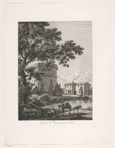 Gezicht op de tombe van Plautius Lucanus bij Tivoli