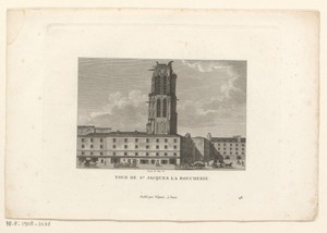 Gezicht op de Tour Saint-Jacques te Parijs