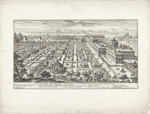 Gezicht op de tuin bij het Palazzo del Quirinale
