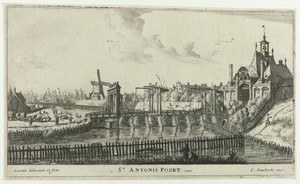 Gezicht op de Tweede Sint-Antoniespoort te Amsterdam