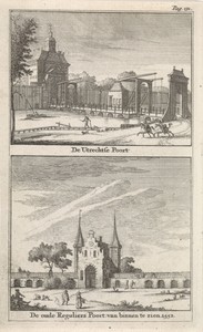 Gezicht op de Utrechtsepoort en Regulierspoort