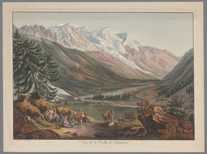 Gezicht op de vallei bij Chamonix