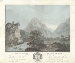 Gezicht op de vallei van Hasly
