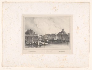 Gezicht op de vismarkt te Rotterdam