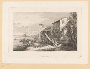 Gezicht op de voormalige douanekantoren van Rome