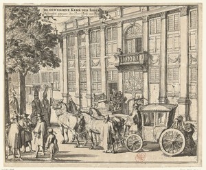Gezicht op de voormalige Portugese Synagoge aan de Houtgracht te Amsterdam