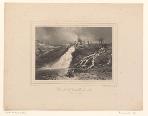 Gezicht op de watervallen van Coo