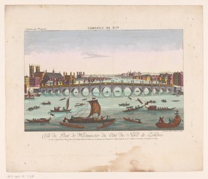 Gezicht op de Westminster Bridge te Londen