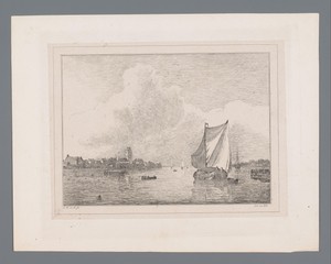 Gezicht op Dordrecht vanaf het water