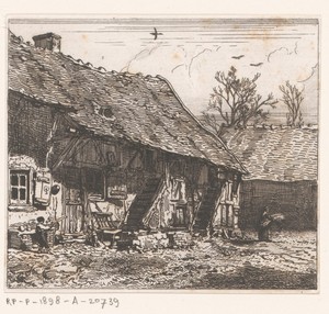 Gezicht op een boerenwoning, mogelijk te Cricey