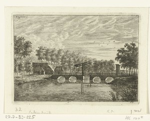Gezicht op een brug bij Alkmaar