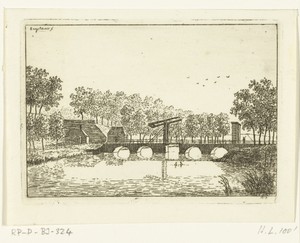 Gezicht op een brug bij Alkmaar