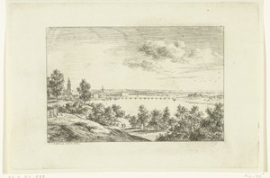 Gezicht op een brug bij Arnhem