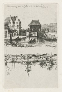 Gezicht op een brug over een gracht