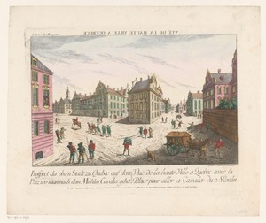Gezicht op een buitenwijk te Québec