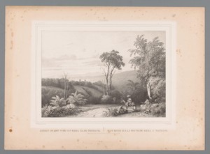 Gezicht op een glooiend landschap met landweg in Indonesië