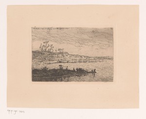 Gezicht op een haven met vissersboten
